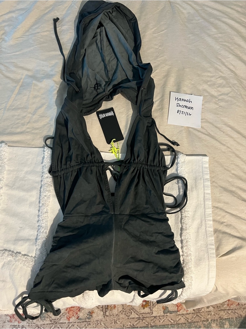 Dolls Kill Black Hooded Cutout Romper